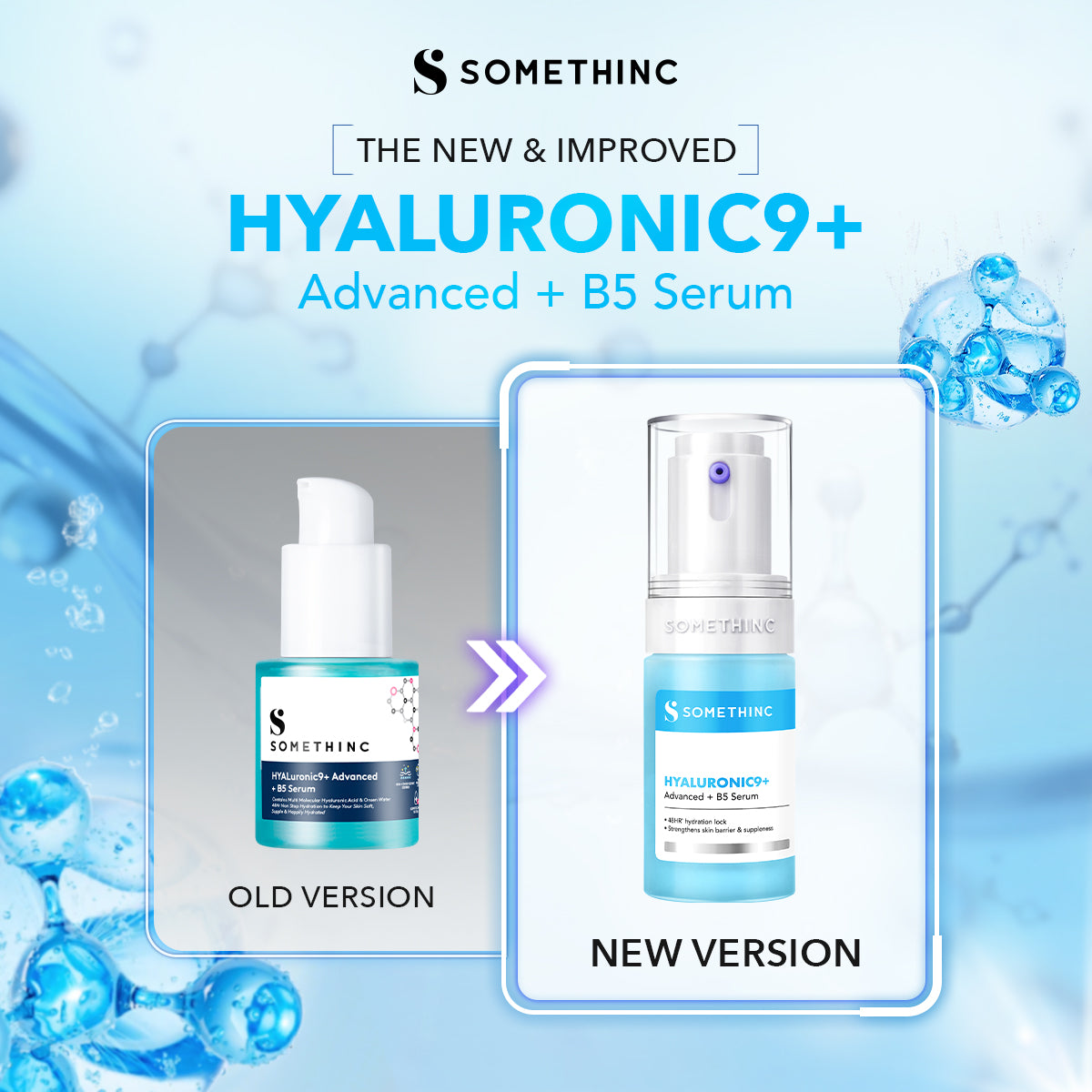 SOMETHINC HYALuronic9+ Advanced + B5 Serum - Memperkuat Skin Barrier Agar Tampil Lebih Plumpy, Halus, dan Segar. Serum Hidrasi Kulit Kering - Serum Menghidrasi Kulit Kering Selama 48 Jam