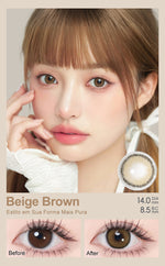 [0.00 s/d -6.00] Magister Softlens Minus Rose softlens 14 mm Lensa kontak berwarna Nude Brown