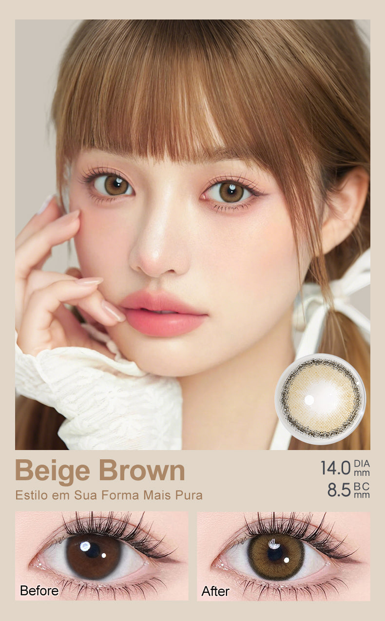 [0.00 s/d -6.00] Magister Softlens Minus Rose softlens 14 mm Lensa kontak berwarna Nude Brown