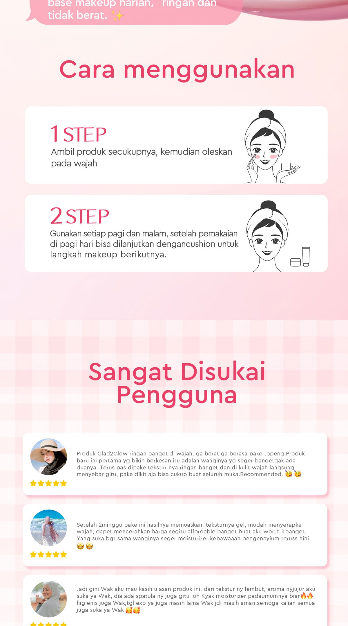 Glad2Glow Pomegranate Niacinamide Brightening Moisturizer Mencerahkan Pemutih Kulit Gel Pelembab Bercahaya Krim Siang dan Malam Perawatan Kulit Ekstrak Delima Asam Lemak Asam Delima Pelembab Esensi Wajah Perawatan Kulit  Pembersih  g2glow official store