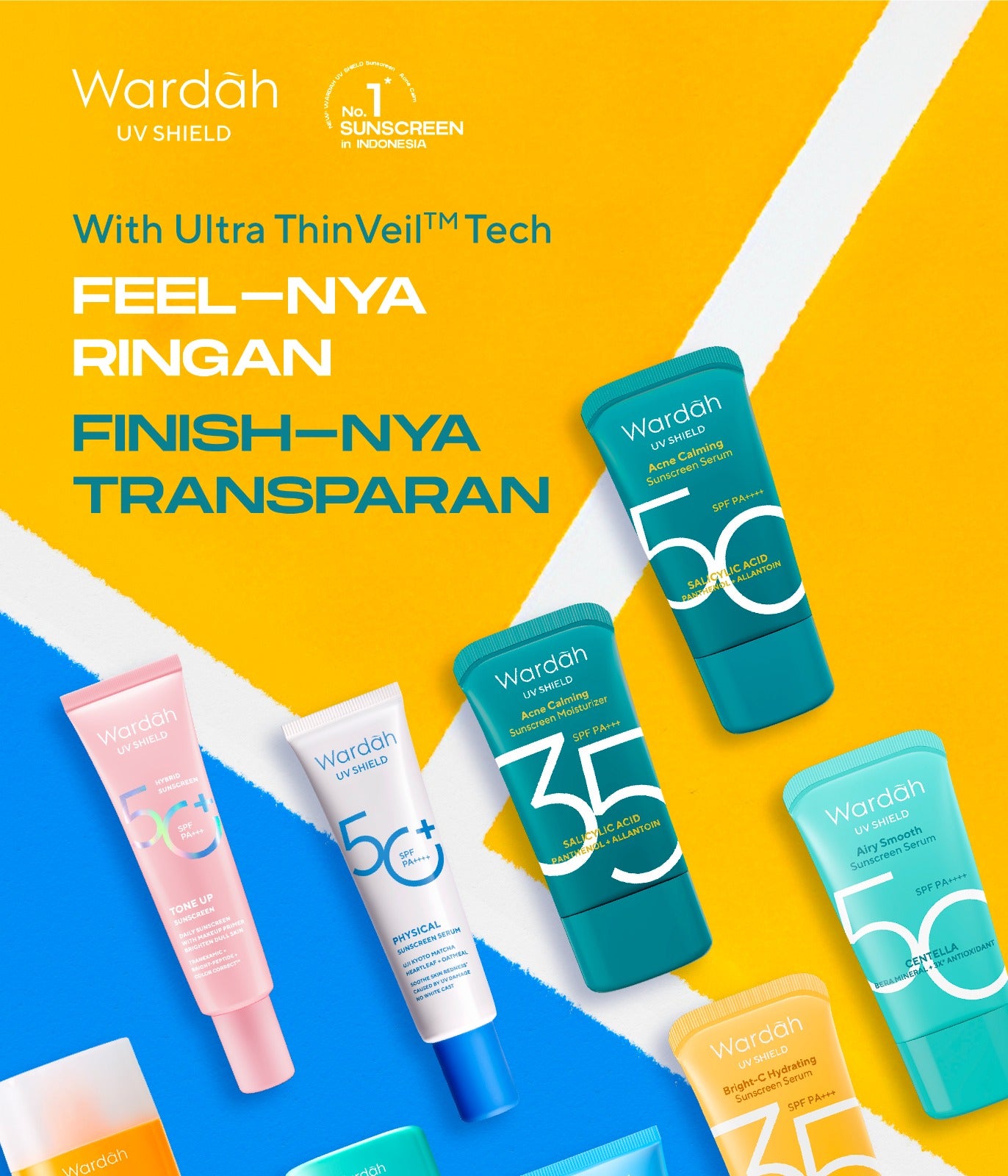 WARDAH UV Shield Hydrating Sunscreen All Series - SPF 35 SPF 50 - Skincare