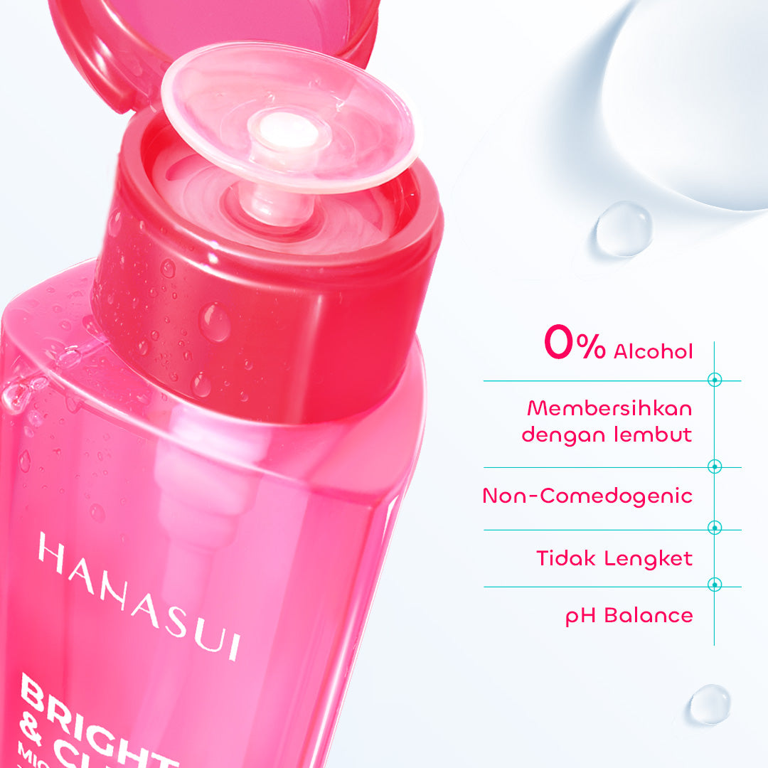 【 NEW 】HANASUI Micellar Water Lembut untuk Kulit Sensitif 0% alcohol - Micellar Mencerahkan Vitamin C - Micellar Korean Heartleaf