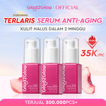 Glad2Glow Serum Series Peeling Serum Exfoliating Serum Bright Serum Glad2Glow Serum Mencerahkan Wajah Serum Pemutih Wajah Serum Retinol Serum Dark Spot Serum Acne Spot Serum Jerawat Glowing Serum Whitening Serum Brightening Serum Glow G2G Serum Niacinamid
