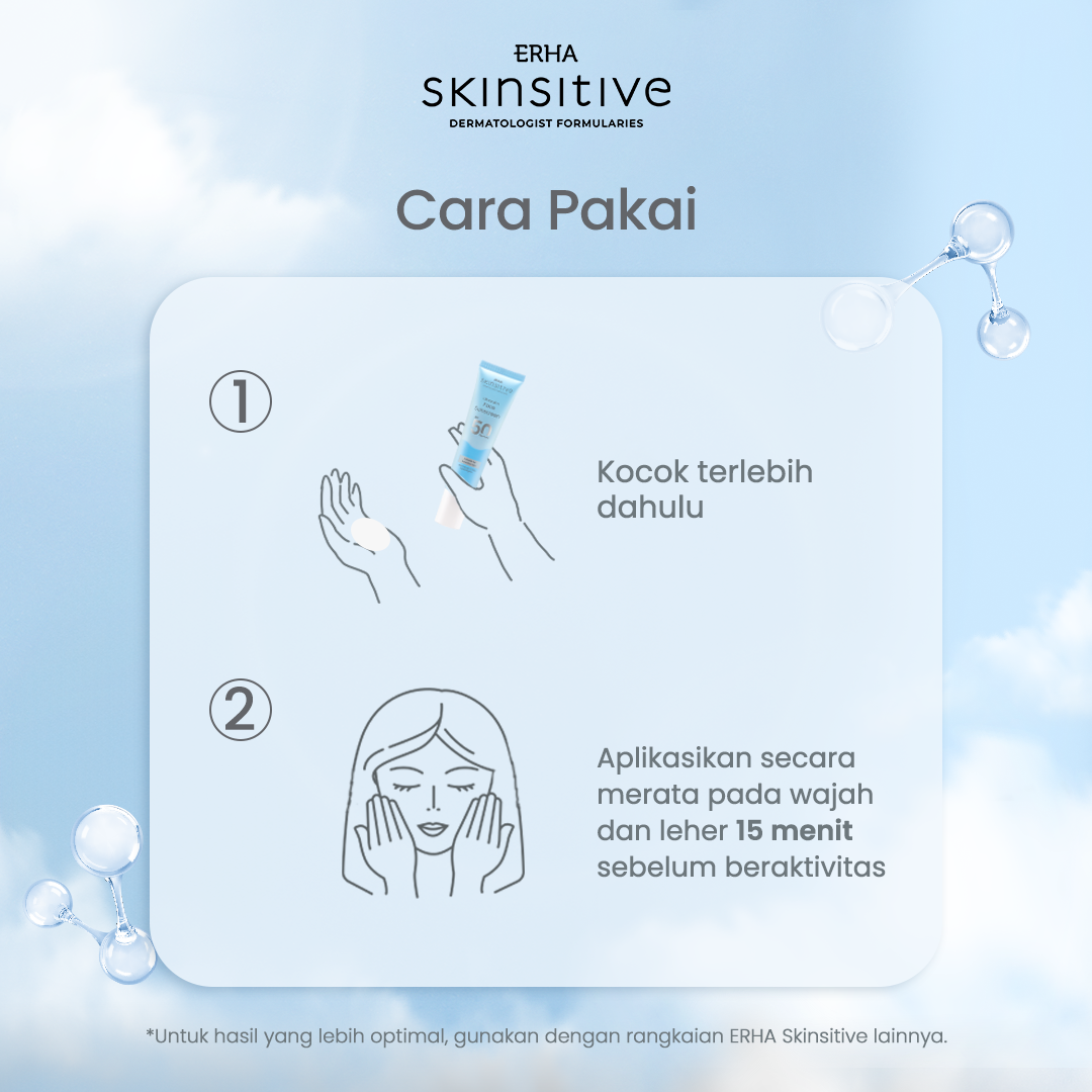 Skinsitive Ultracalm Face Sunscreen SPF 50 PA++++ | Hybrid Sunscreen, Cocok untuk Semua Jenis Kulit (Normal - Sensitif) | 3x Soothing Agents, Hydrating Agents, Ceramide | Cepat Menyerap, No White Cast, Tidak Lengket | Sunscreen Aman Untuk Keluarga