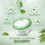 ACNAWAY Mugwort Acne Clear Pad Exfoliating – Exfoliation Pad untuk Kulit Sensitif & Berjerawat Eksfoliasi Kulit Angkat Komedo Sel Kulit Mati & Minyak Berlebih Acne Pad Exfo Pad Penghilang Komedo & Jerawat Blackhead Removal
