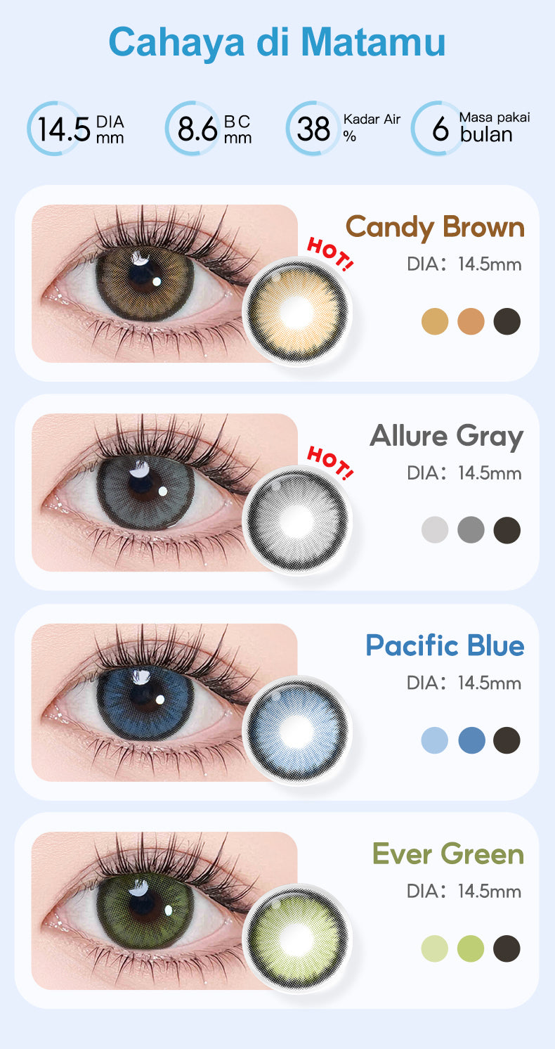 [0.00 s/d -6.00] Magister Softlens Minus 14.5 mm soflen dubai minus warna Big Eyes softlens Hitam