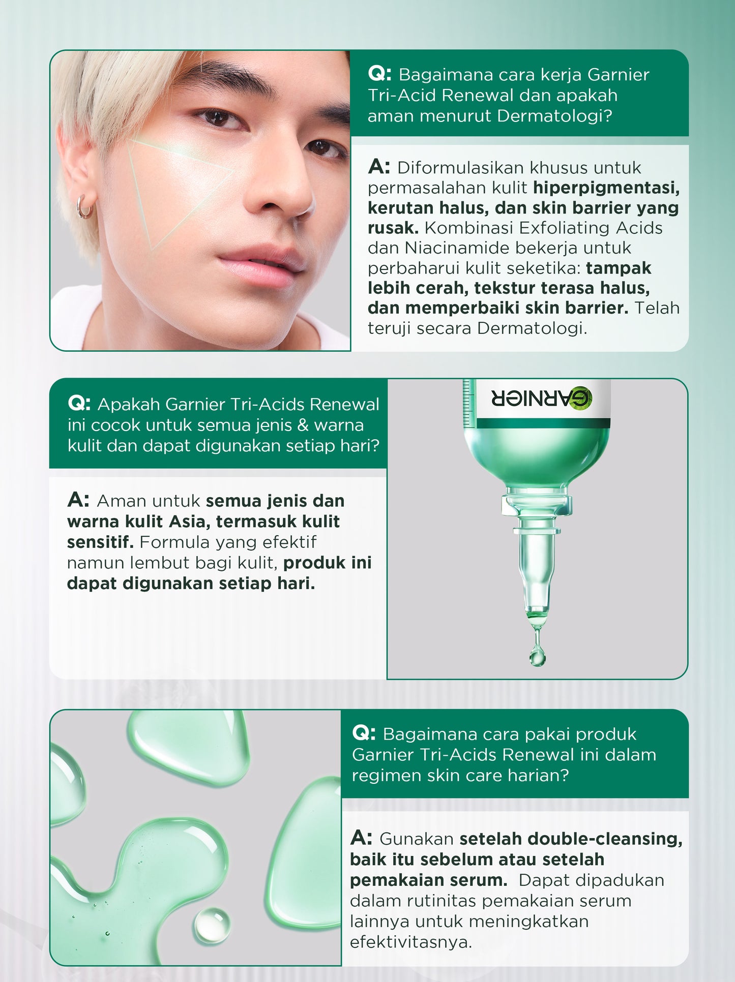 GARNIER Paket Skincare Peeling 1 Set Lengkap Serum Exfoliating Eksfoliasi Wajah Daily Set | tone up mencerahkan moisturizer pelembab