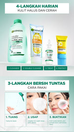 Garnier Micellar Peeling Water 1% AHA + PHA - 125ml (Pembersih Wajah & Make up untuk mengangkat sel kulit mati)