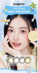 [0.00 s/d -6.00] Magister Softlens Minus Rose softlens 14 mm Lensa kontak berwarna Nude Brown