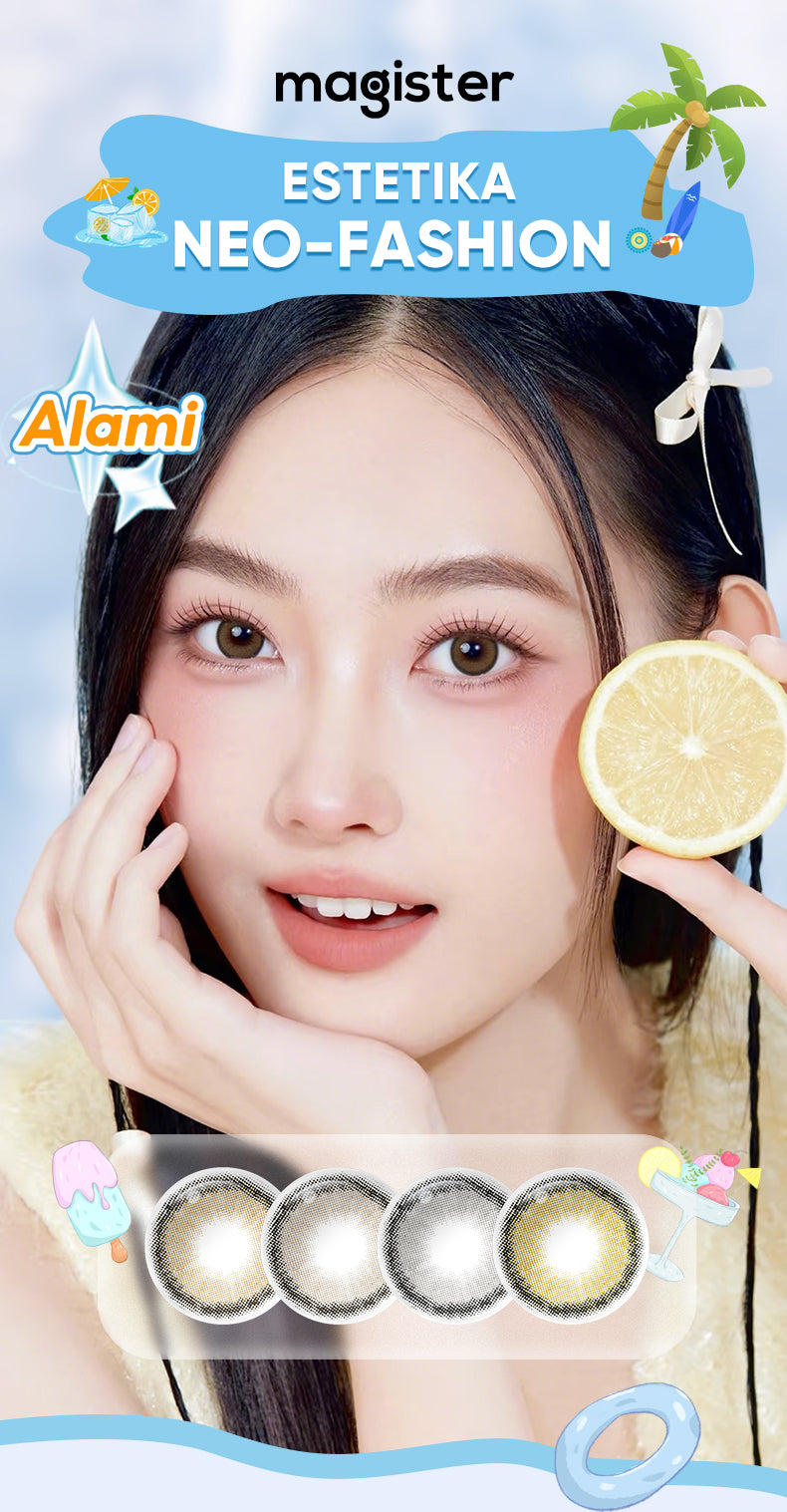 [0.00 s/d -6.00] Magister Softlens Minus Rose softlens 14 mm Lensa kontak berwarna Nude Brown