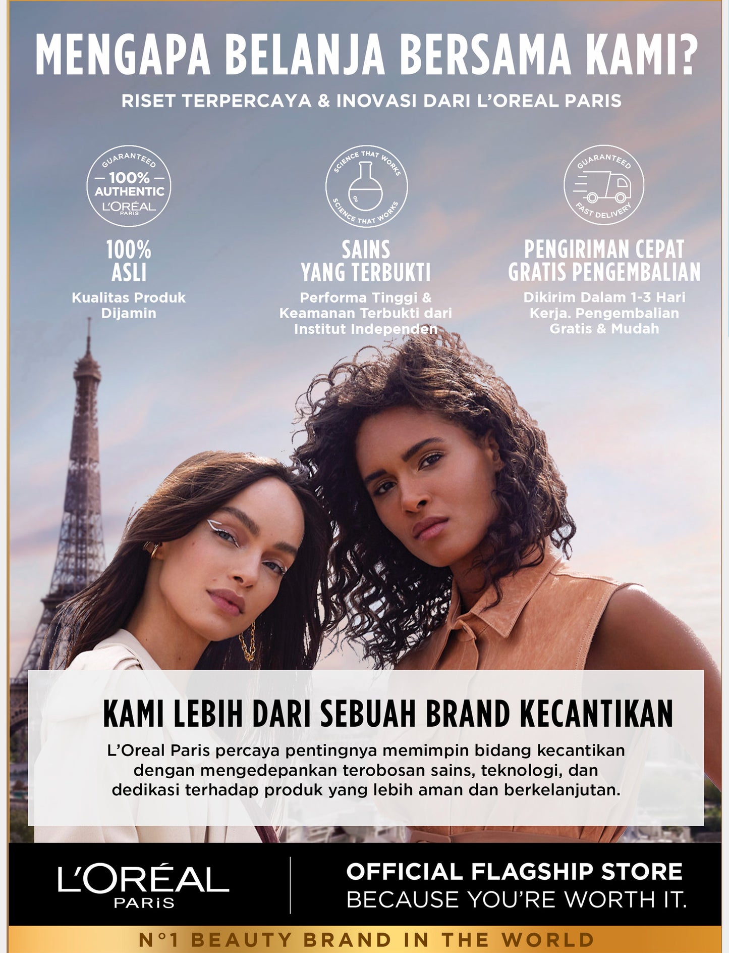 [NEW LAUNCH] L’Oreal Paris UV Defender Aquafusion Daily Water Gel Sunscreen SPF50+ PA++++, Sunscreen Seringan Air, 24 Jam Terhidrasi