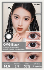 [0.00~-6.00]Magister Softlens Minus OMG Sepasang Lensa Kontak Warna Diameter 14.00mm 6bulan