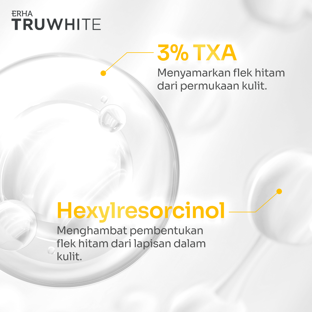 ERHA Truwhite Active Glow Booster with 3% Tranexamic Acid & Hexyl Resorcinol - 15ml I Atasi dan Cerahkan Dark Spot cocok untuk kulit Normal/Sensitif/Jerawat