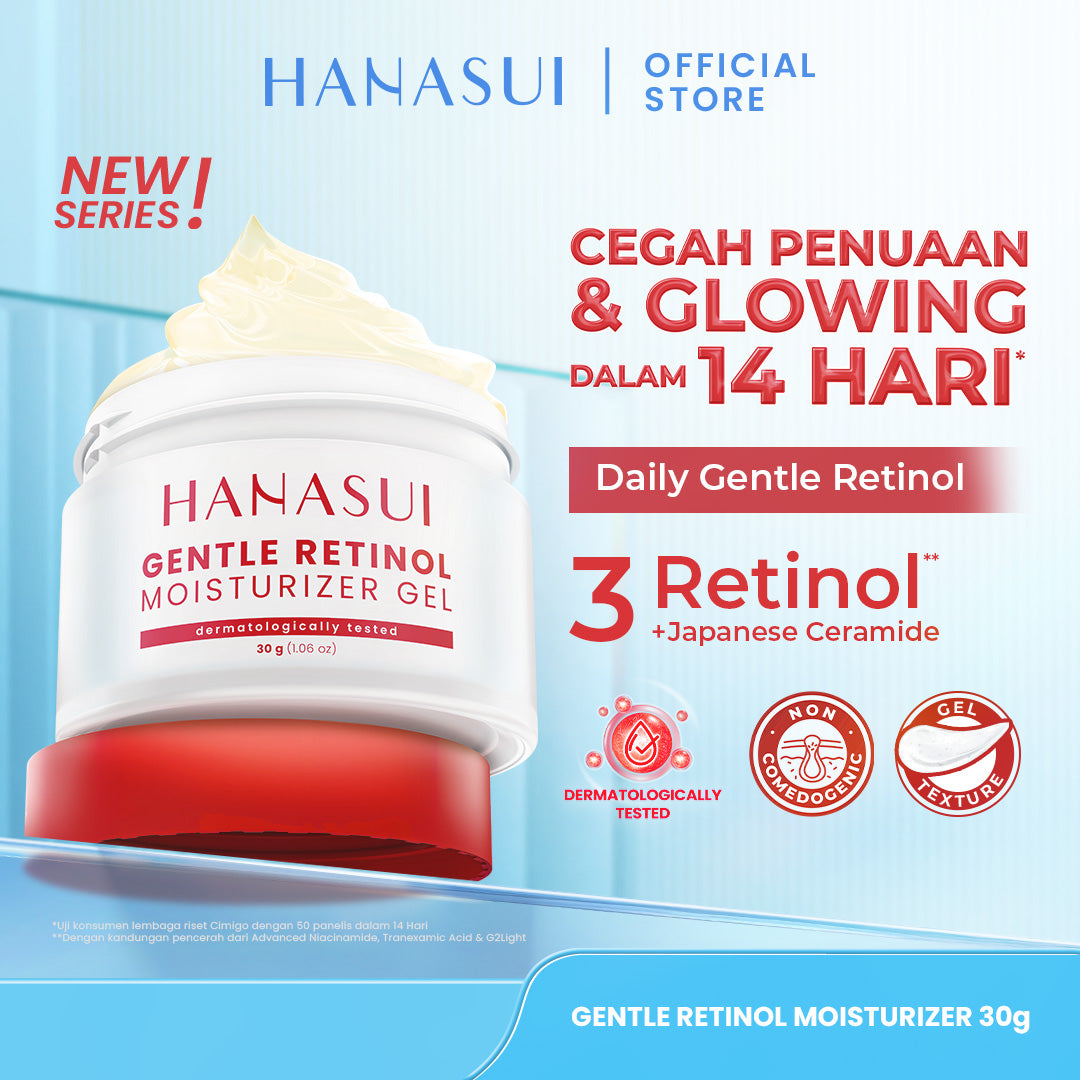 [NEW] HANASUI Moisturizer Gel Series - Pelembab Gel Lembap & Mudah Menyerap - Bright Expert Mencerahkan - Ceramide Korean Probiotics Skin Barrier - Daily Retinol Cegah Penuaan Dini