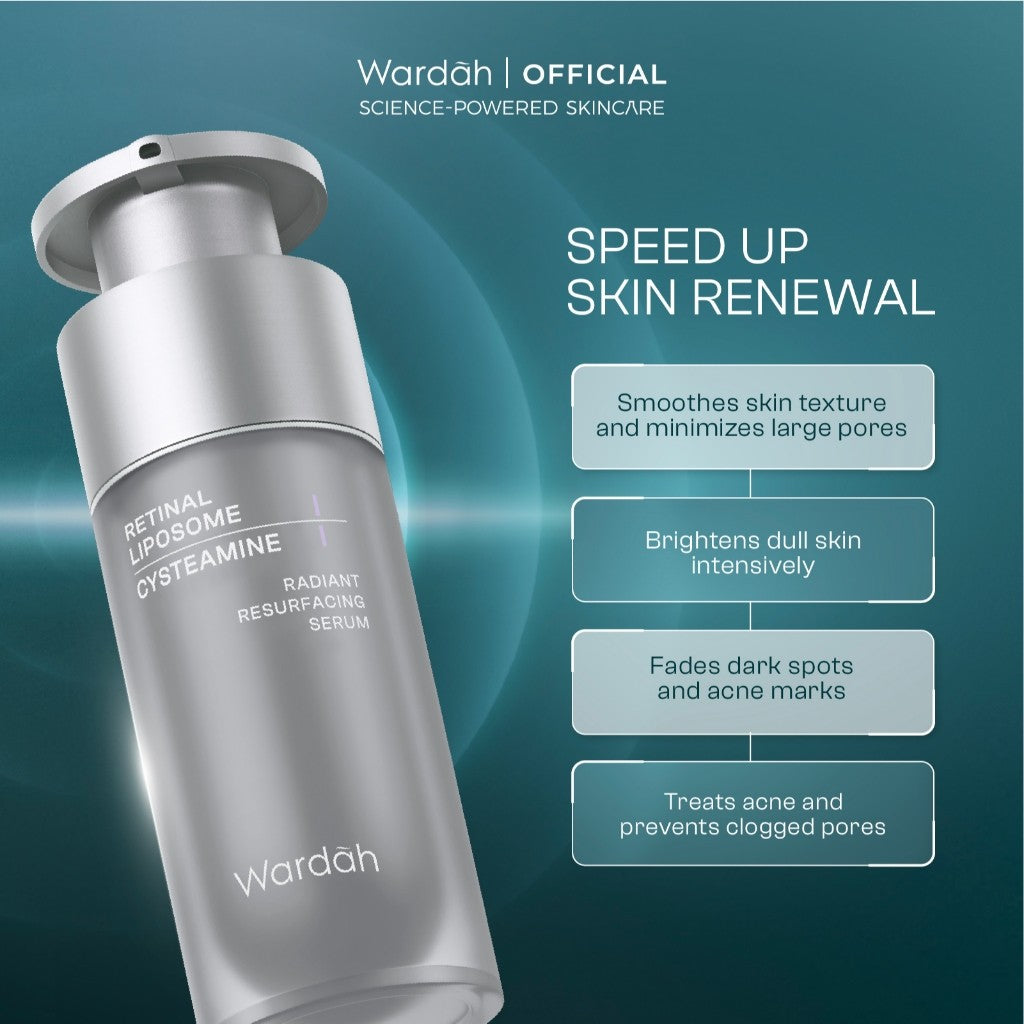Wardah Retinal Liposome Cysteamine Radiant Resurfacing Serum 30ml/Serum Wajah