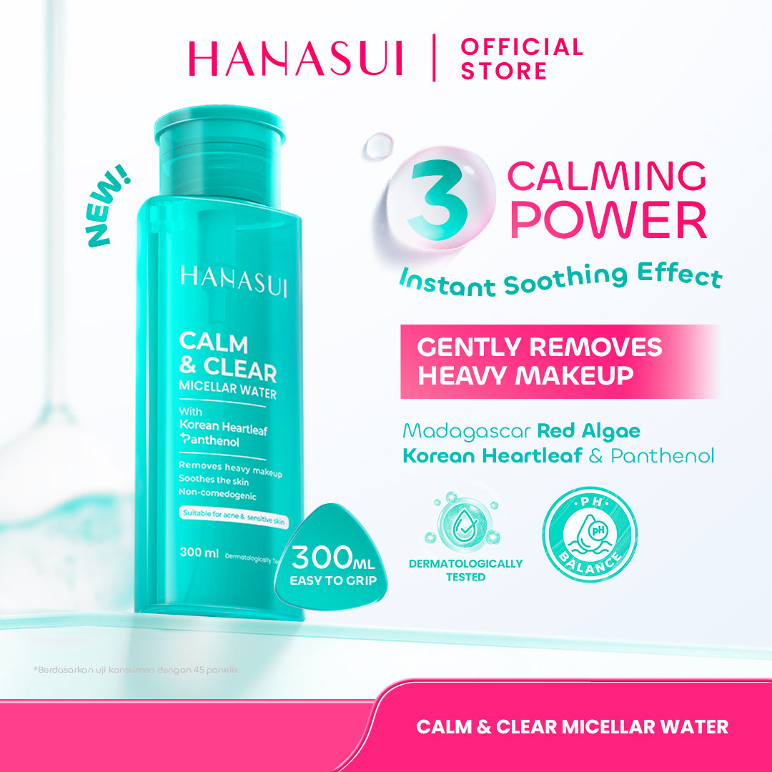 【 NEW 】HANASUI Micellar Water Lembut untuk Kulit Sensitif 0% alcohol - Micellar Mencerahkan Vitamin C - Micellar Korean Heartleaf