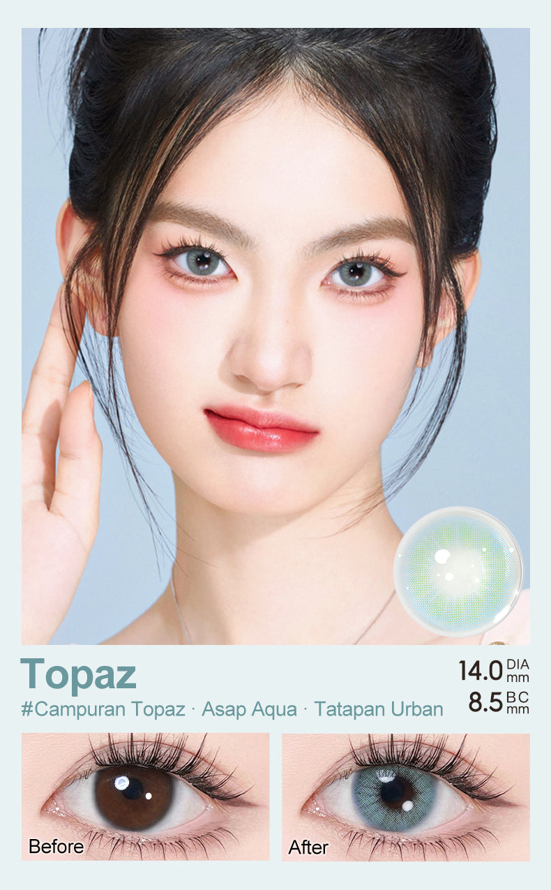 [0.00~-6.00]Magister Softlens 14~14.2mm Minus lensa mata softlens no ring natural 6Bulan Sepasang soflen