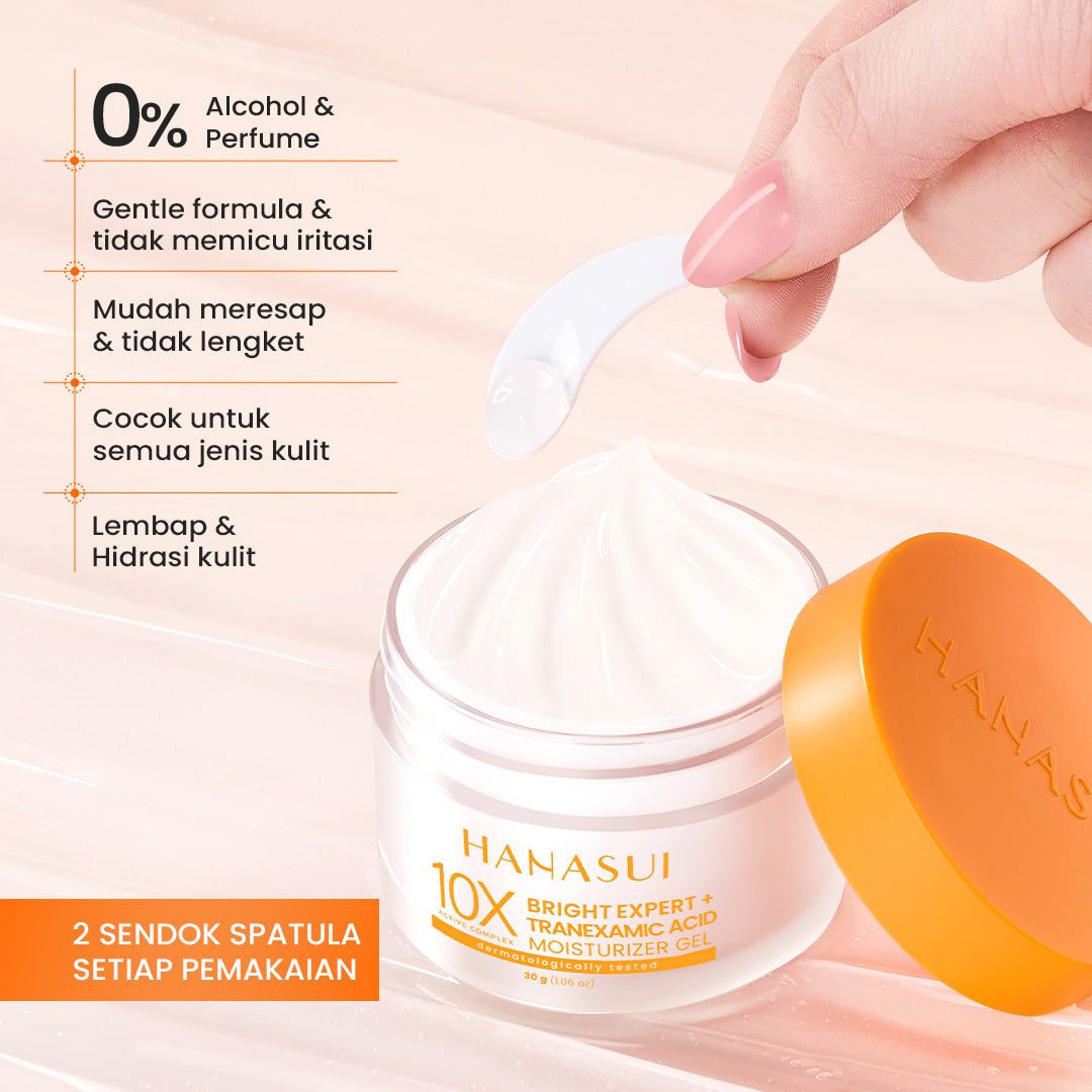 [NEW] HANASUI Bright Expert Moisturizer Gel 30g - Pelembab Gel Bening Lembap & Mencerahkan - 5% Advance Niacinamide & Tranexamic Acid - Ratakan warna kulit & Kurangi Bintik Hitam