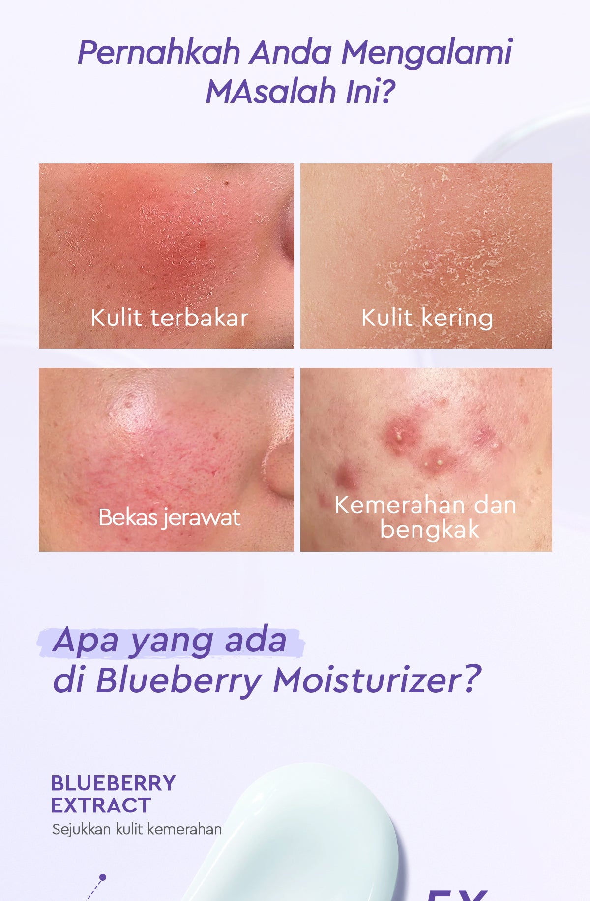 [Big Size]Glad2Glow Blueberry Moisturizer 100g 5% Ceramide Menjaga Skin Barrier Perawatan Wajah Mencerahkan wajah Menjaga kelembapan kulit Penyerapan cepat Pelembab wajah Esensi wajah Produk perawatan kulit Perawatan wajah g2glow official store