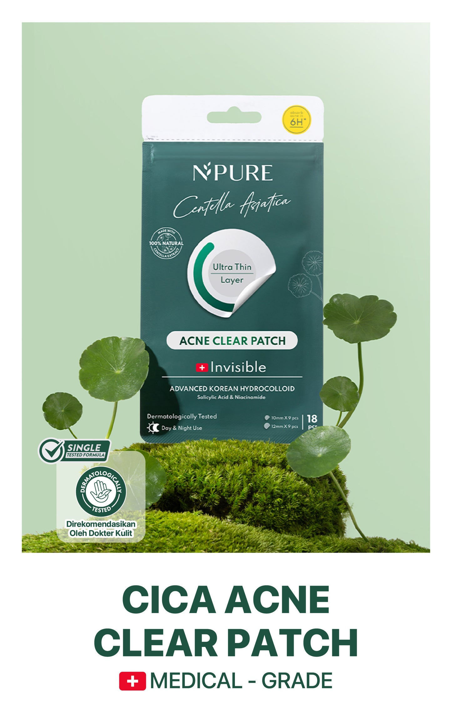 ACNE PATCH - NPURE Acne Clear Patch isi 18Pcs / Ultra thin layer / Patch Jerawat / Acne Skin / Untuk kulit Berjerawat