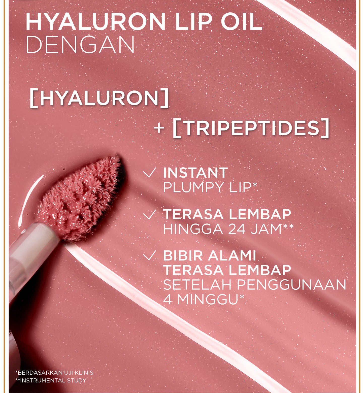 [BARU] L'Oreal Paris Plump Ambition Lip Oil - Instant Plump Hyaluronic Acid & Tripeptide Tahan Hingga 24 Jam, Bibir Plumpy & Lembab, Tidak Lengket | Lip Gloss Lip Plump