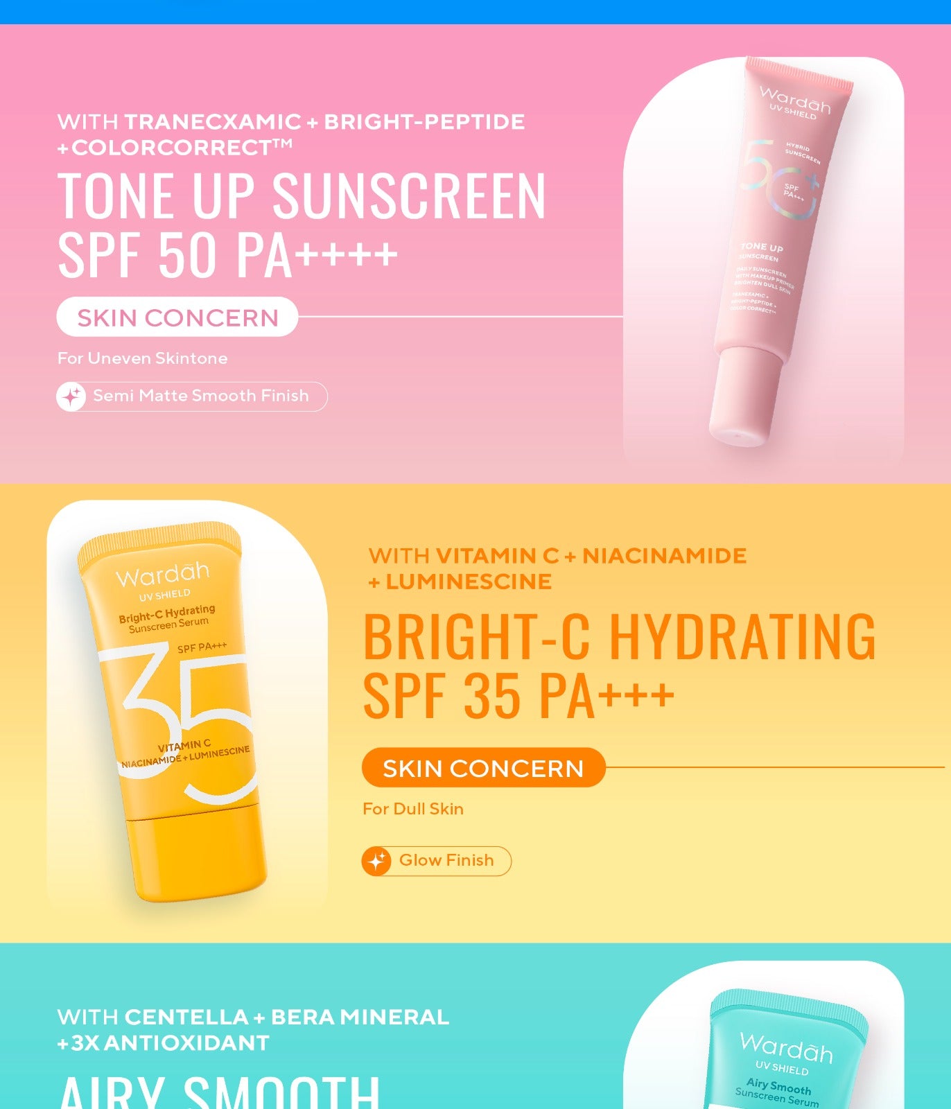 WARDAH UV Shield Hydrating Sunscreen All Series - SPF 35 SPF 50 - Skincare