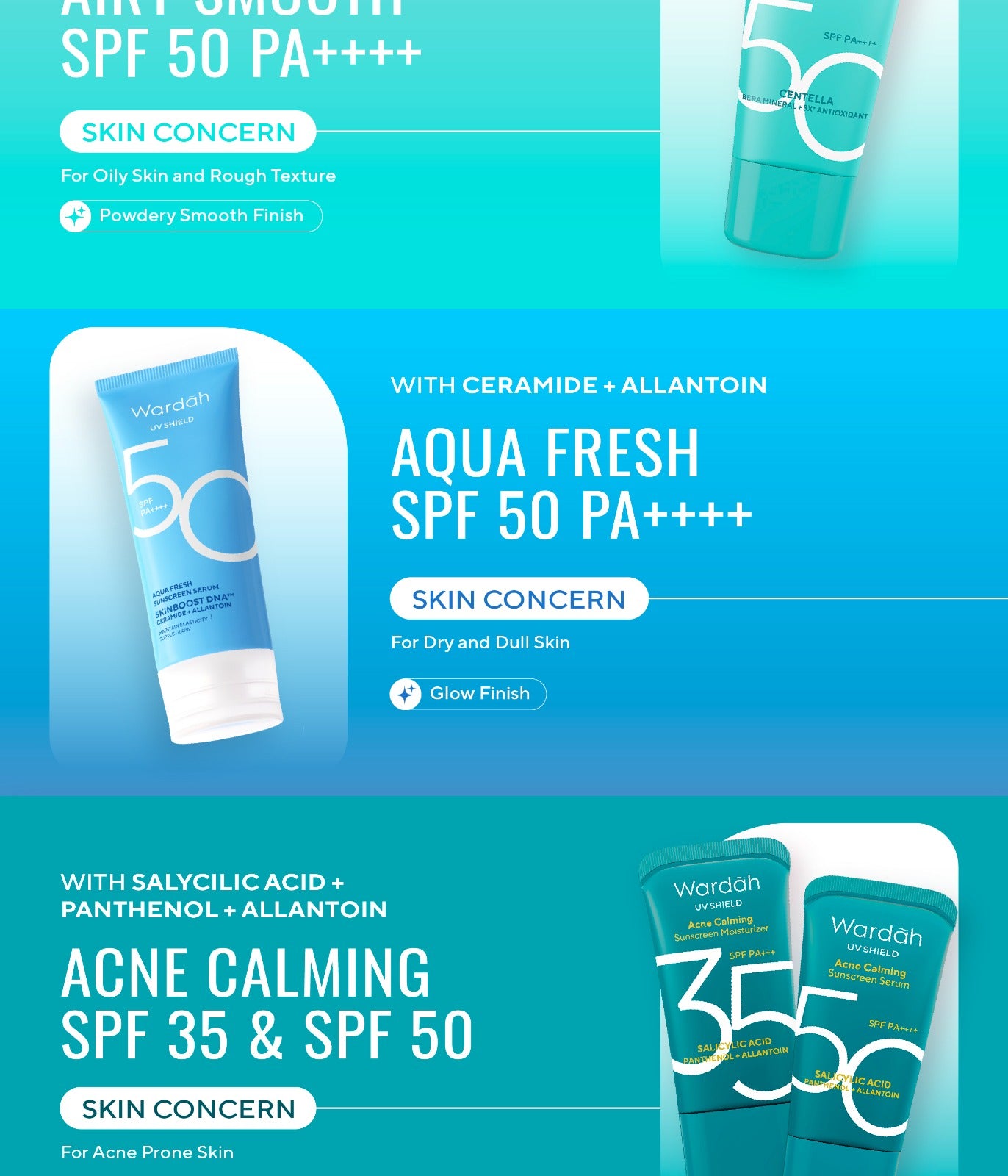 WARDAH UV Shield Hydrating Sunscreen All Series - SPF 35 SPF 50 - Skincare