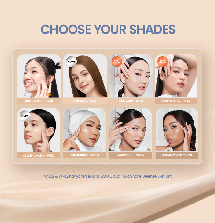 [NEW & UPGRADE] YOU Cloud Touch 3% Niacinamide Brightening Skin Tint For ALL Skin Sensitive Skin Perfect Coverage Liquid Foundation Serum Tint 24h Matte Oil Control SPF 50 No Oxidation