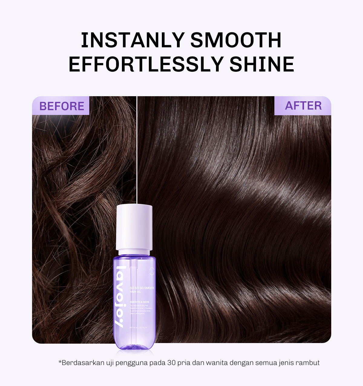 Lavojoy So So So Smooth Hair Oil 80ml  – Hair Oil Rambut Kering & Kusut, Melembutkan, Mengurangi Rambut Mengembang, Perlindungan Rambut Dari Panas Berlebih, Dengan 9 Natural Oils & Vitamin E