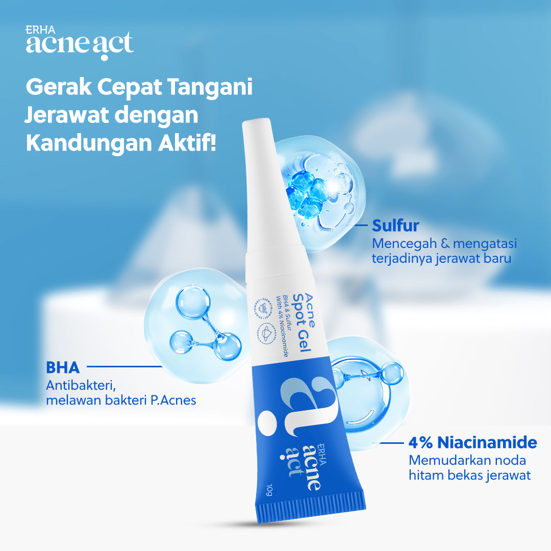 ERHA Acneact Acne Spot Gel 10g - Gel Totol Jerawat |  Acne Treatment | Salicylic Acid Niacinamide