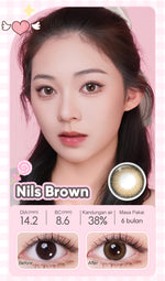 [0.00 s/d -6.00] Magister Softlens Minus NILS Seris 14.2mm Soflen 6Bulan Nils Brown