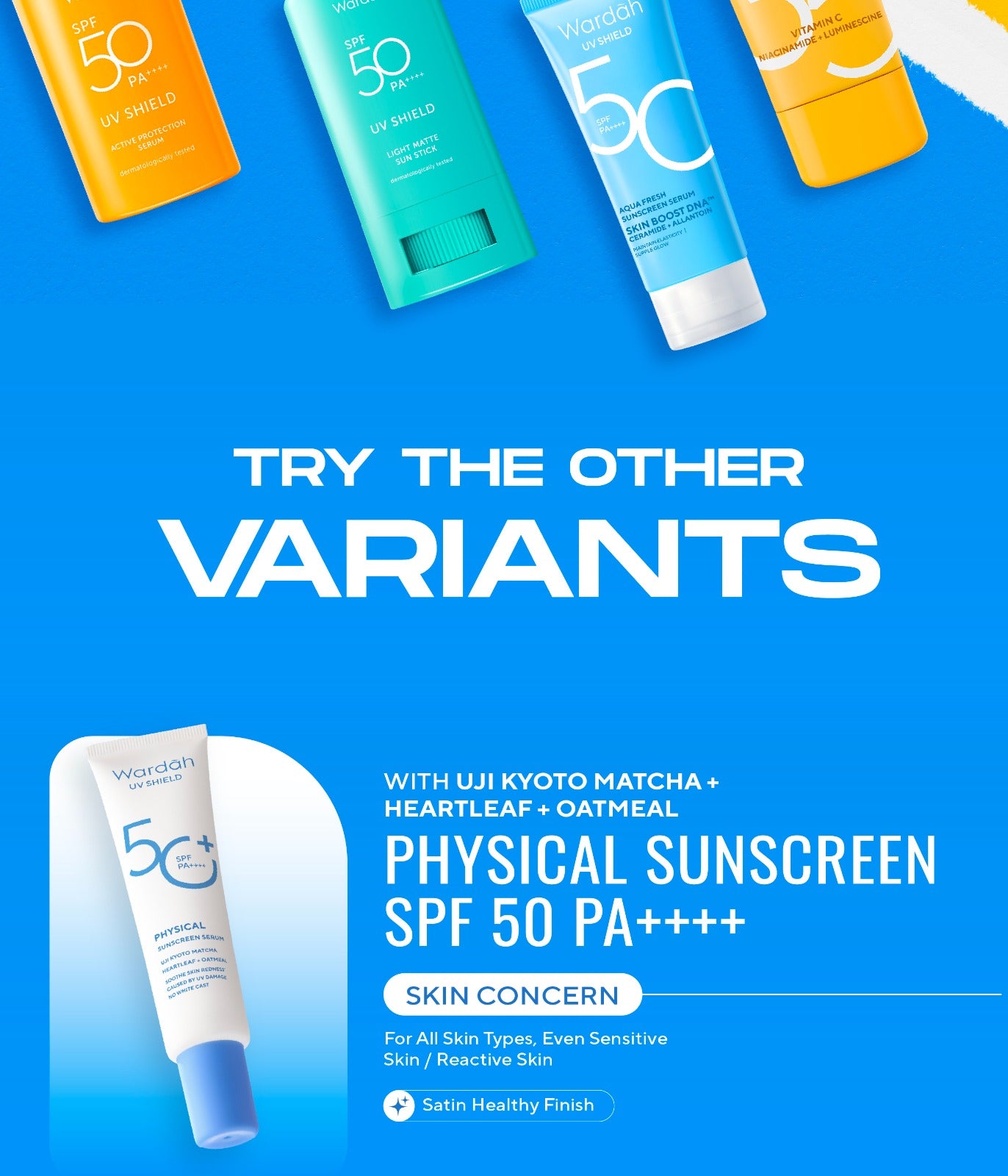WARDAH UV Shield Hydrating Sunscreen All Series - SPF 35 SPF 50 - Skincare