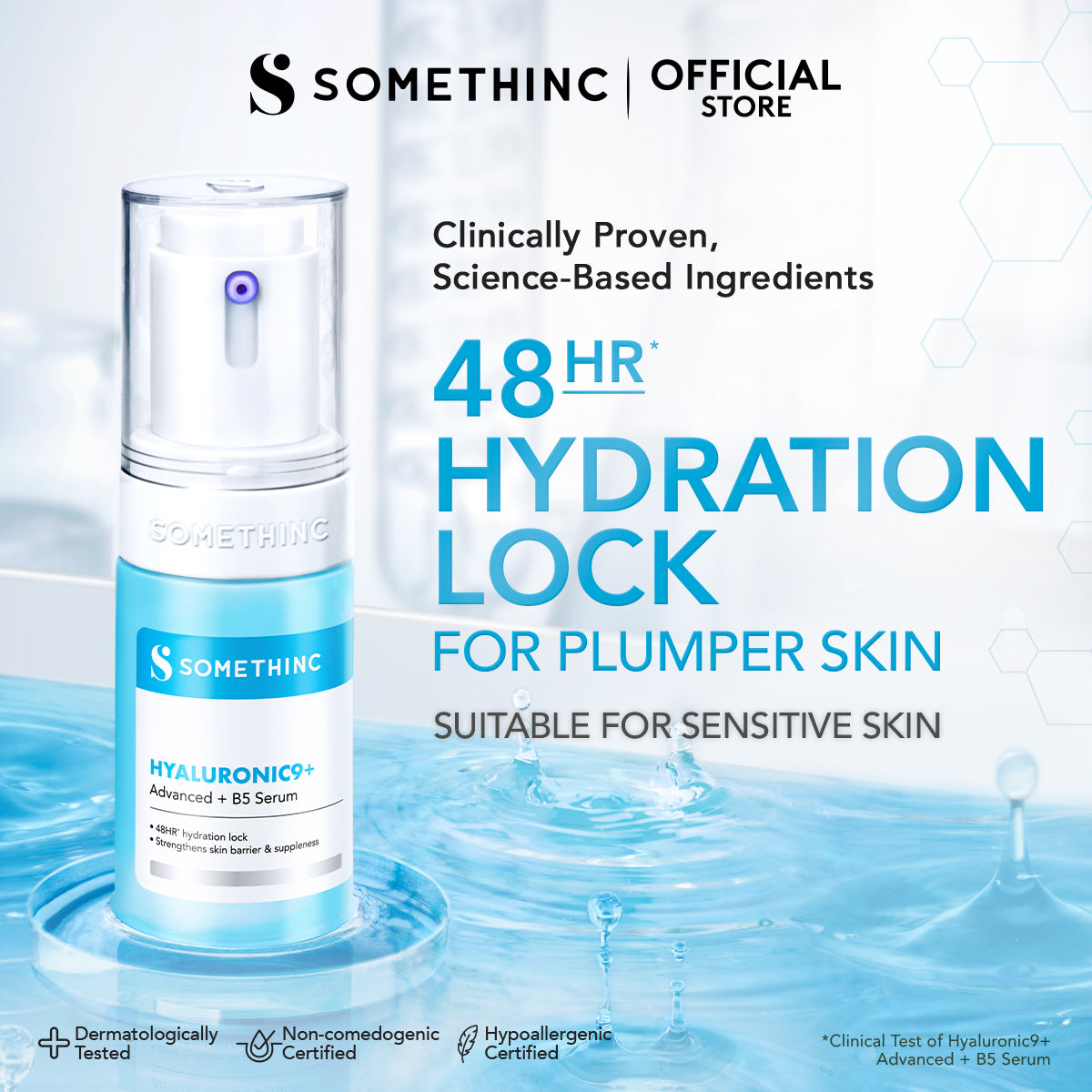 SOMETHINC HYALuronic9+ Advanced + B5 Serum - Memperkuat Skin Barrier Agar Tampil Lebih Plumpy, Halus, dan Segar. Serum Hidrasi Kulit Kering - Serum Menghidrasi Kulit Kering Selama 48 Jam