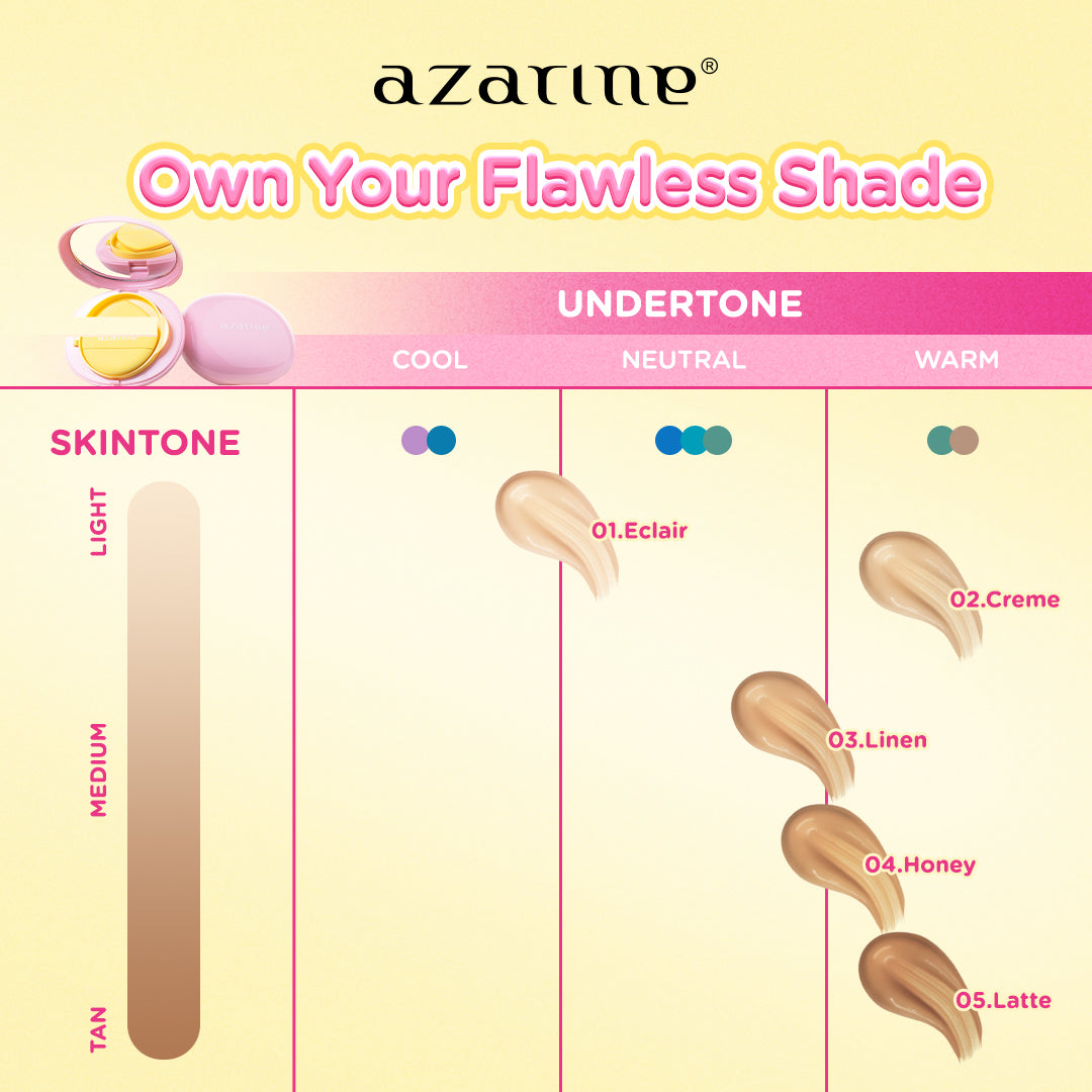 Azarine All-in-One Bundle [5 PCS] SET MAKEUP LENGKAP FULL FACE! Cushion + Blush On + Eyebrow + Bronzer + Eyeshadow Cushion Tahan Lama Flawless Matte Finish Lightweight Makeup Easy Application Buildable Coverage