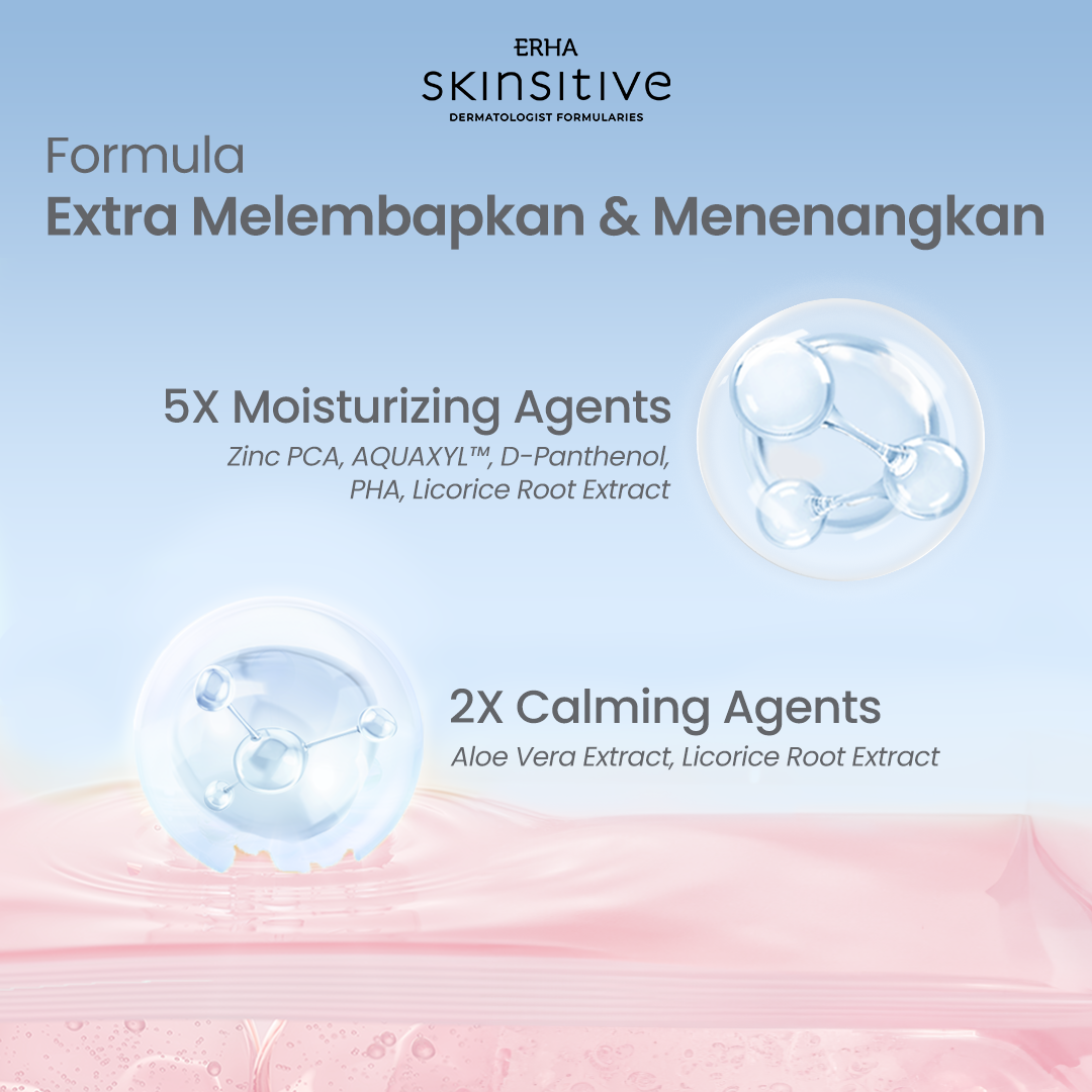 ERHA Skinsitive Ultracalm Face Wash 80g | Sabun Cuci Muka Semua Jenis Kulit (Normal - Sensitif) dengan Panthenol, Aloe Vera Extract | Melembapkan, Kulit Tidak Ketarik | PH Balance, Hypoallergenic, Gentle, Calming | Memperkuat Skin Barrier