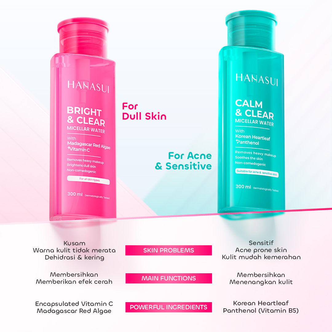 【 NEW 】HANASUI Micellar Water Lembut untuk Kulit Sensitif 0% alcohol - Micellar Mencerahkan Vitamin C - Micellar Korean Heartleaf