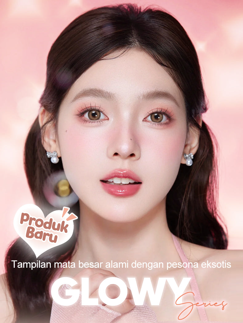 Magister Softlens Minus(0.00~-6.00) Glowy Series 14.5mm abu-abu coklat Gaya eksklusif soflen
