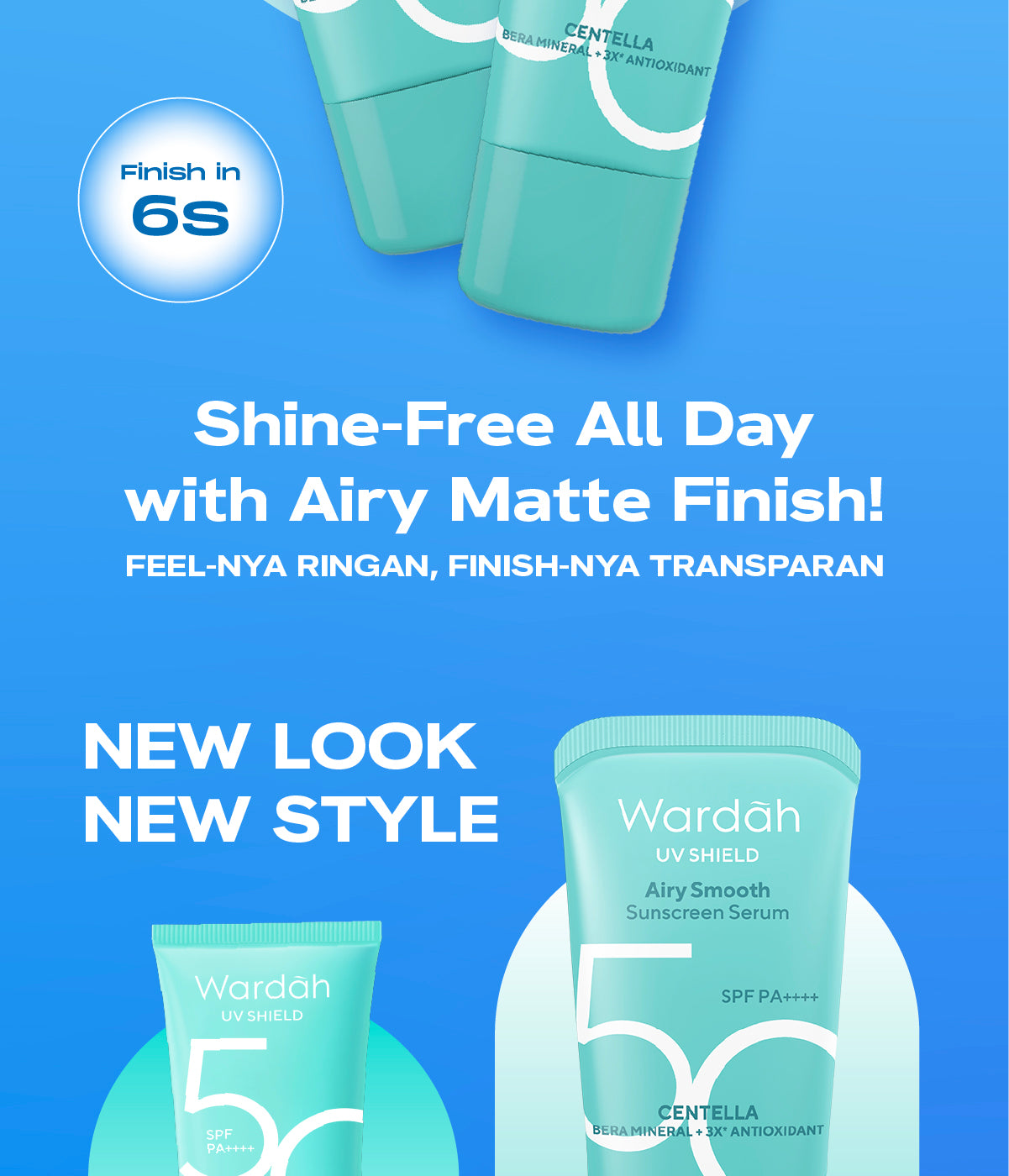 NEW PACKAGING! Wardah UV Shield Airy Smooth Sunscreen Serum SPF 50 PA++++ 25ml Single, Twinpack, Triple Pack Sunscreen Wajah - Meredakan Jerawat, Ringan, Mudah Meresap Calming and Repair Boosting - Sunscreen 50 SPF BPOM - Sunscreen Wajah Glowing