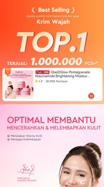 Glad2Glow Pomegranate Niacinamide Brightening Moisturizer Mencerahkan Pemutih Kulit Gel Pelembab Bercahaya Krim Siang dan Malam Perawatan Kulit Ekstrak Delima Asam Lemak Asam Delima Pelembab Esensi Wajah Perawatan Kulit  Pembersih  g2glow official store