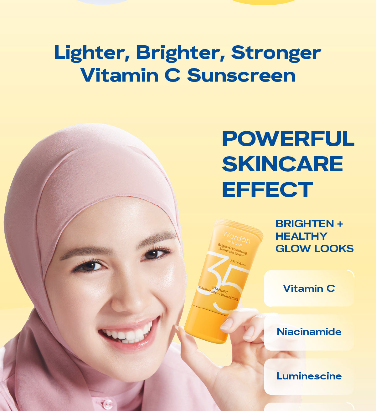 NEW FORMULA AND PACKAGING! Wardah UV Shield Bright-C Hydrating Sunscreen Serum SPF 35 PA+++ Sunscreen 0% Alkohol dengan Vitamin C + Niacinamide Brightening Glow Tekstur Ringan Tidak Lengket Melembabkan Semua Jenis Kulit - Skincare