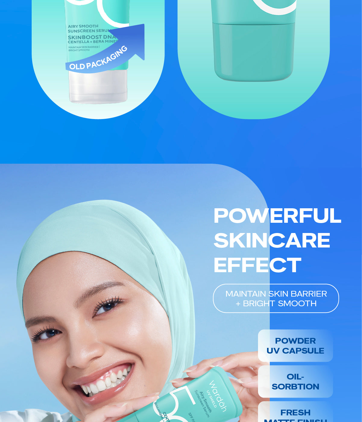 NEW PACKAGING! Wardah UV Shield Airy Smooth Sunscreen Serum SPF 50 PA++++ 25ml Single, Twinpack, Triple Pack Sunscreen Wajah - Meredakan Jerawat, Ringan, Mudah Meresap Calming and Repair Boosting - Sunscreen 50 SPF BPOM - Sunscreen Wajah Glowing