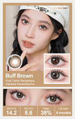 [New Style]Magister Softlens Minus Blush Girl Series Buff Brown 14.2mm~14.5mm Contact Lens 6Months