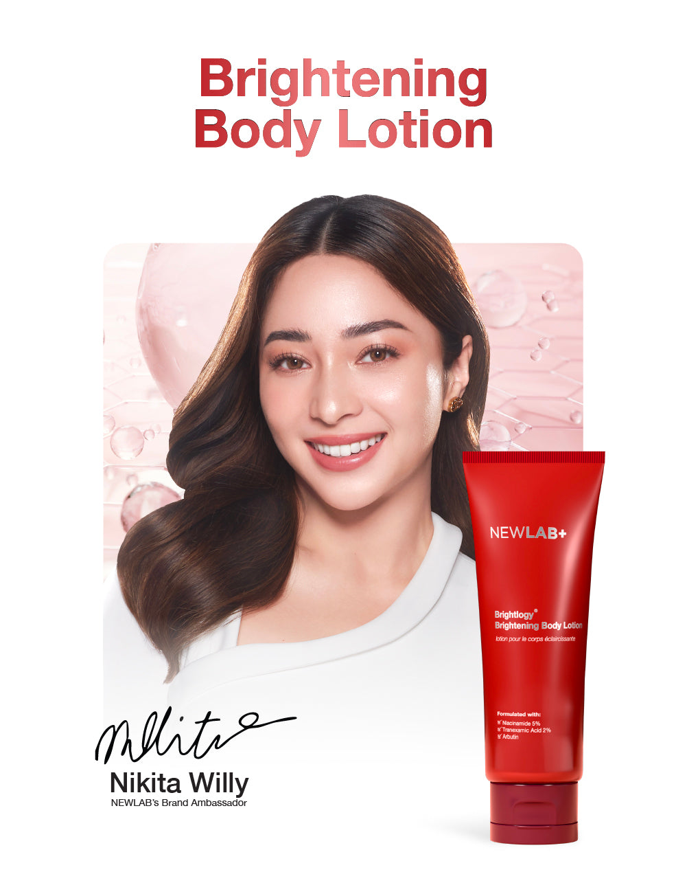 NEWLAB Brightlogy Body Lotion | Body Care, Hand Body & Hand Cream | Body Serum untuk Mencerahkan Tangan dan Tubuh BPOM 180ml