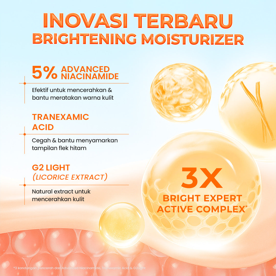 [NEW] HANASUI Bright Expert Moisturizer Gel 30g - Pelembab Gel Bening Lembap & Mencerahkan - 5% Advance Niacinamide & Tranexamic Acid - Ratakan warna kulit & Kurangi Bintik Hitam
