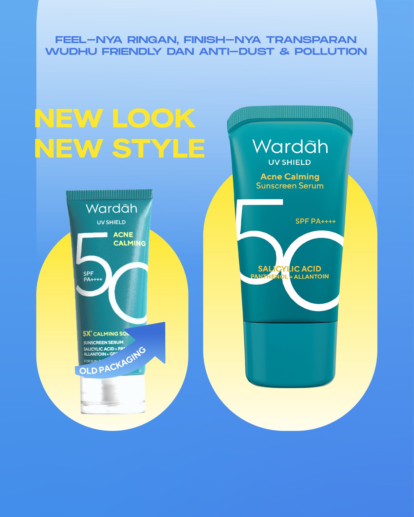 NEW PACKAGING! Wardah UV Shield Acne Calming Sunscreen Moisturizer SPF 35 PA+++ Single, Twinpack, Triple Pack Sunscreen Wajah - Meredakan Jerawat, Ringan, Mudah Meresap Calming and Repair Boosting  - Sunscreen Wajah Glowing BPOM - Skincare