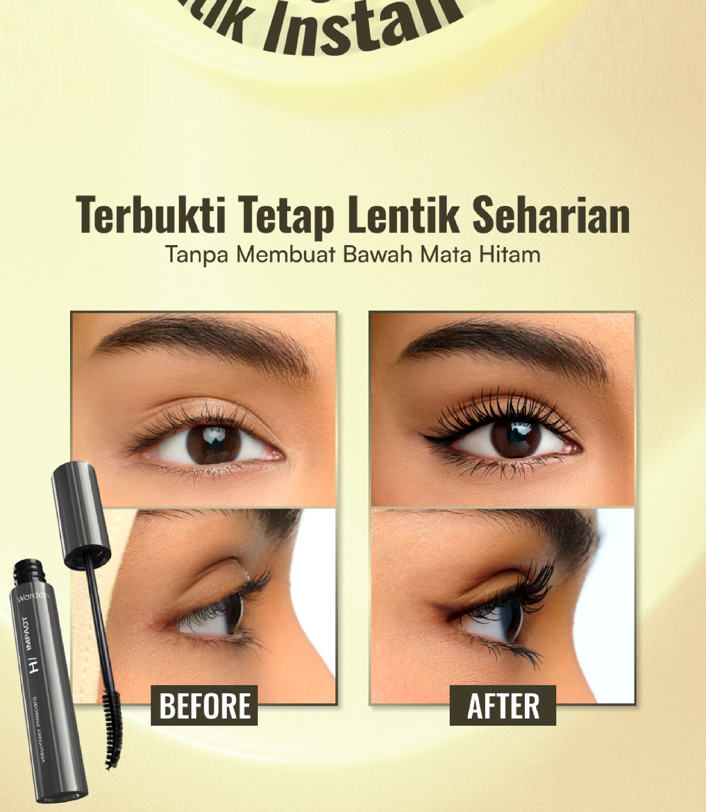 [MASCARA WEDDING SASHFIR] NEW! WARDAH Mascara - Hi-Impact Volumizer Mascara, Anti-Gravity Iron Mascara, Wardah Zero Trace Mascara Remover - Bulu Mata Lentik Tebal Panjang Natural, Maskara Ringan Tahan Lama 24 Jam Smudgeproof, Waterproof, No Clumpy -Makeup