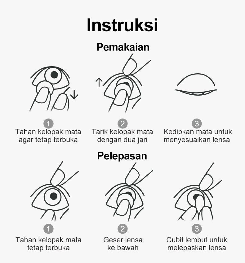 [Mata Besar Yang Polos]Magister Softlens 14.50MM Minus (0.00 s/d -6.00) Sepasang Softlens free Air softlens Stick Kit dan Lens cleaner