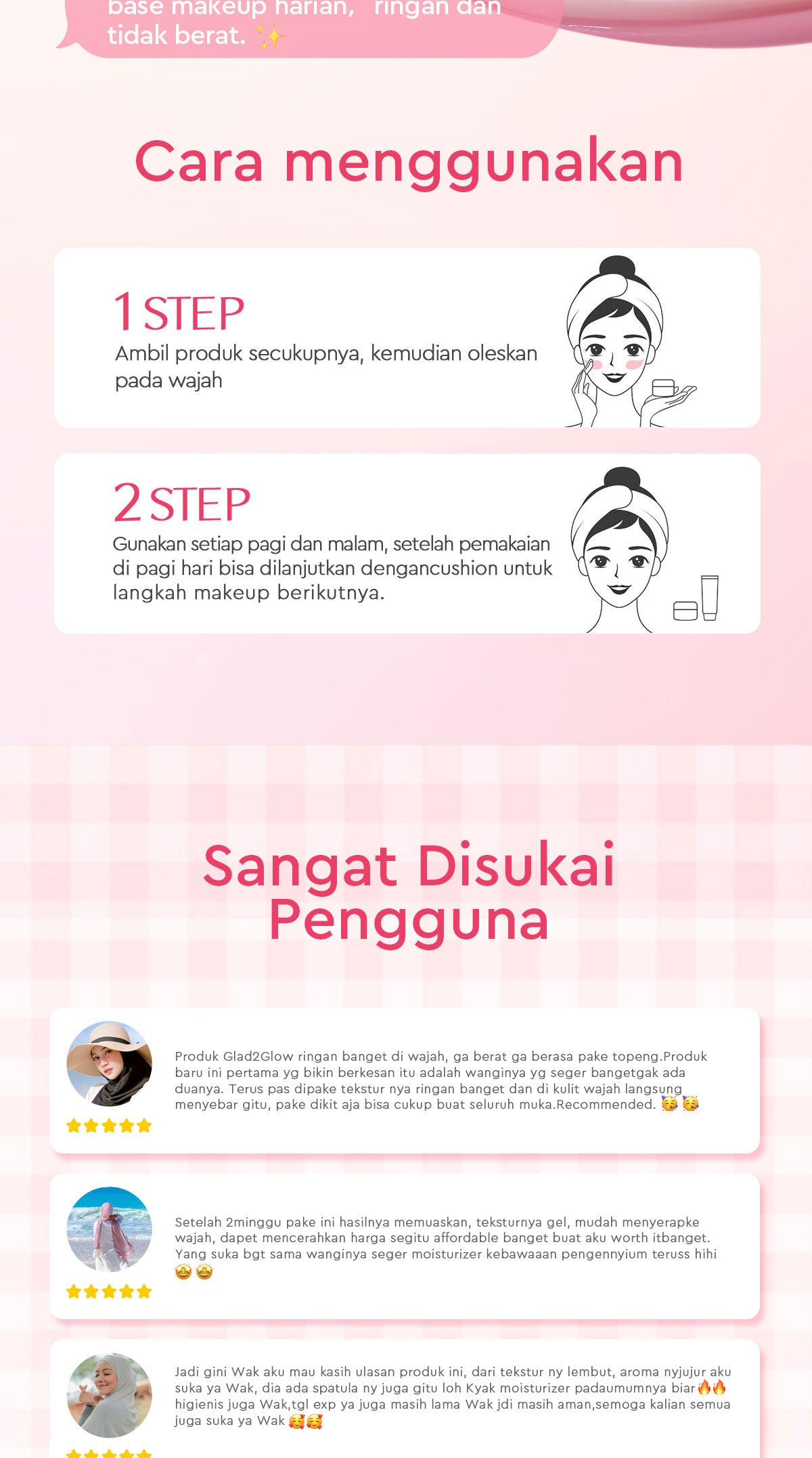 [Isi Besar Hemat]Glad2Glow Moisturizer Series100G Water Gel Niacinamide Brightening Retinol CentellaMencerahkan Pemutih Kulit Pelembab Bercahaya Krim Siang dan Malam Perawatan Kulit Ekstrak Delima Asam Lemak Asam Delima Wajah G2glow official store