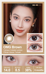 [0.00~-6.00]Magister Softlens Minus OMG Sepasang Lensa Kontak Warna Diameter 14.00mm 6bulan