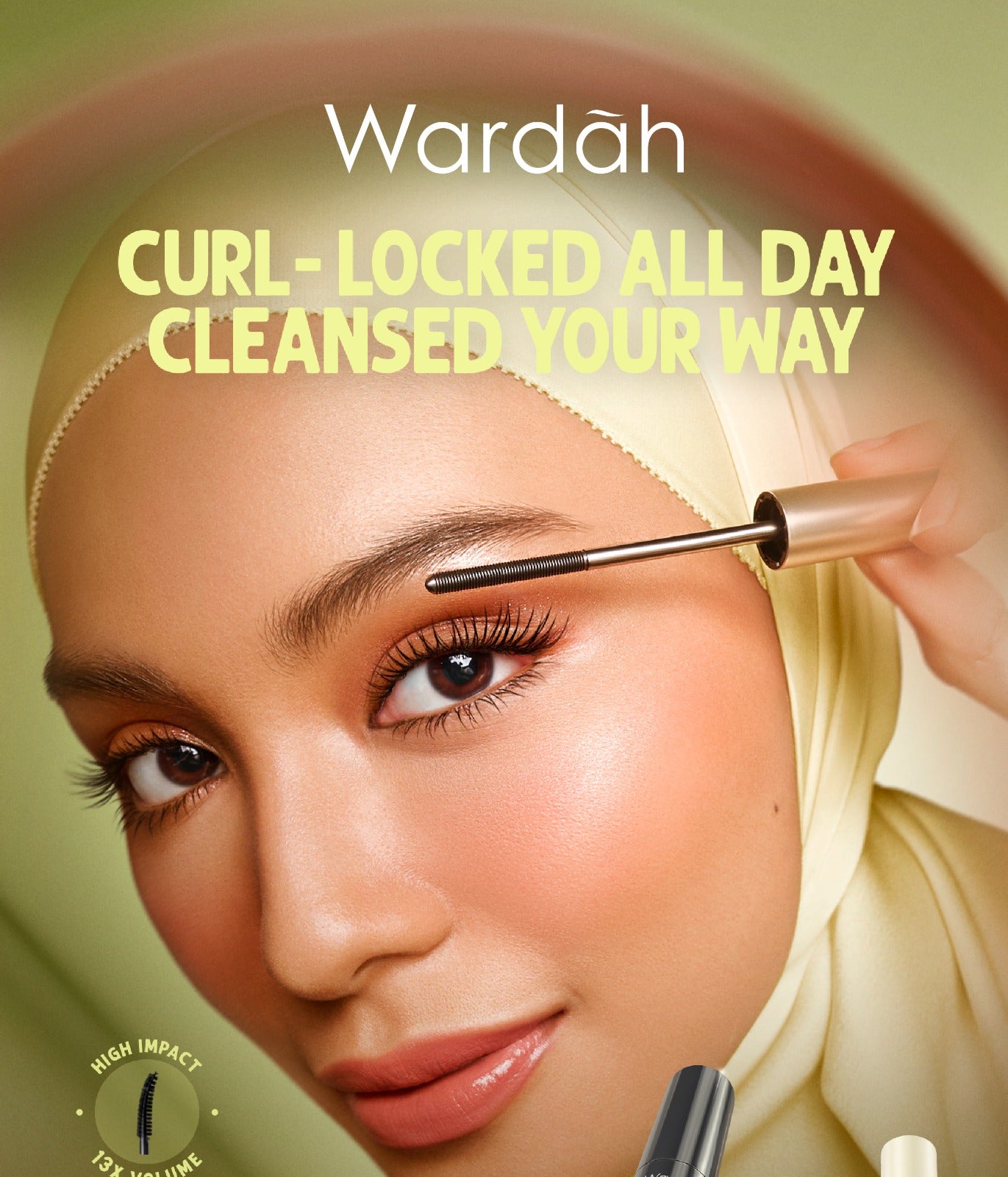 NEW! WARDAH Anti-Gravity Iron Mascara Natural Volumizing - Lengthening Mascara Lentik 24 Jam Tahan Lama, No Clumpy, Smudgeproof, Waterproof - Maskara Jigrak - No Fake Lashes - Bulu Mata Lentik Natural Ringan - Eye Makeup